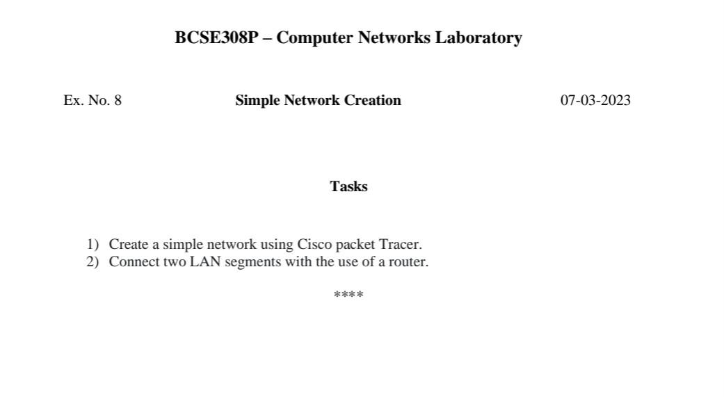 Solved 1) Create A Simple Network Using Cisco Packet Tracer. | Chegg.com