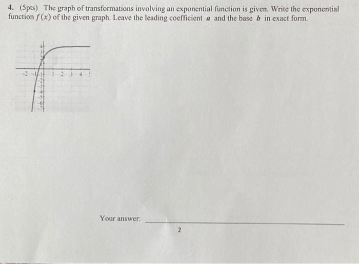Solved 4. (5pts) The graph of transformations involving an | Chegg.com