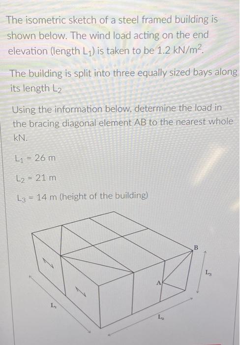 Solved The isometric sketch of a steel framed building is | Chegg.com
