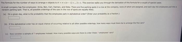 Solved The formula for the number of ways to arrange n | Chegg.com