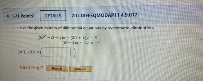 Solve the given system of differential equations by | Chegg.com