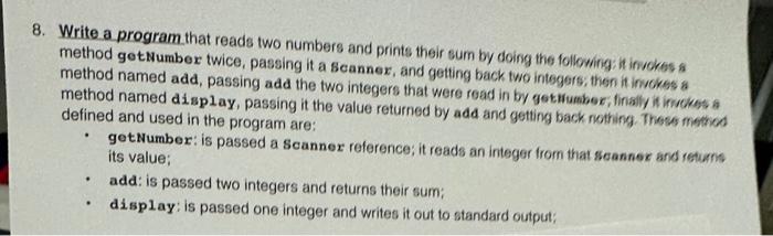Solved 8. Write a program that reads two numbers and prints | Chegg.com