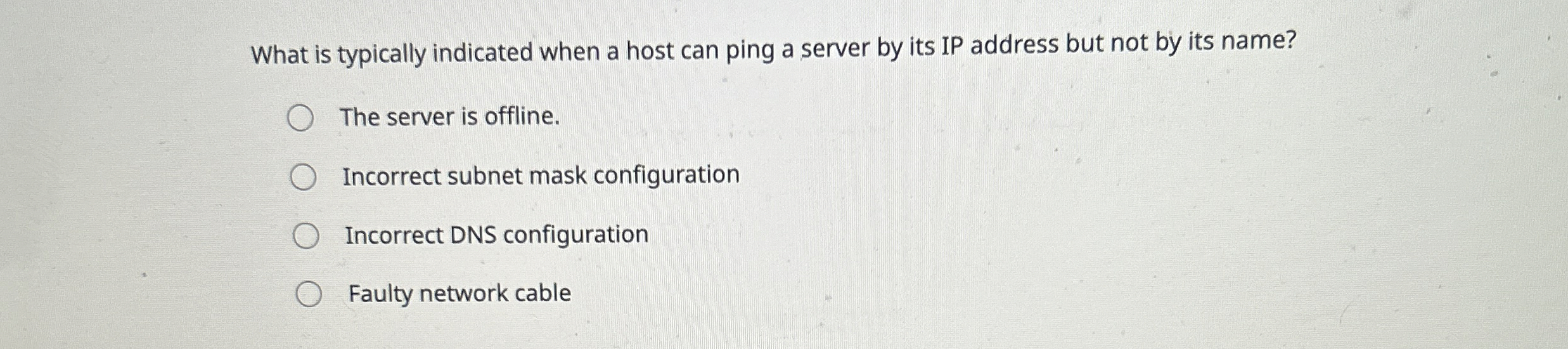 Solved What is typically indicated when a host can ping a