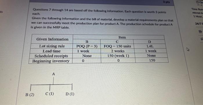 Solved Questions 7 through 14 are based off the following | Chegg.com