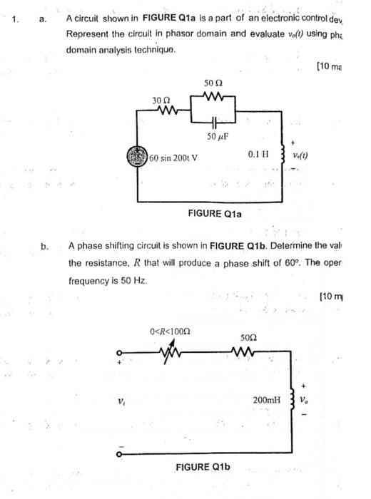 Solved A A Circuit Shown In Figure Q1a Is A Part Of An 