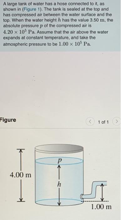Solved A large tank of water has a hose connected to it, as | Chegg.com
