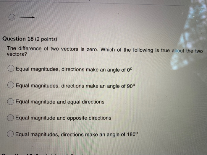 What equals a difference of 18 and 2?