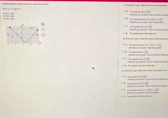 Solved Use the graphs of the functions to solve the problem. | Chegg.com