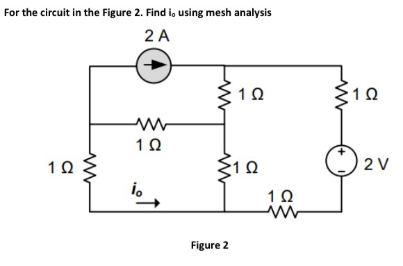 Solved For the circuit in the Figure 2. Find i, using mesh | Chegg.com