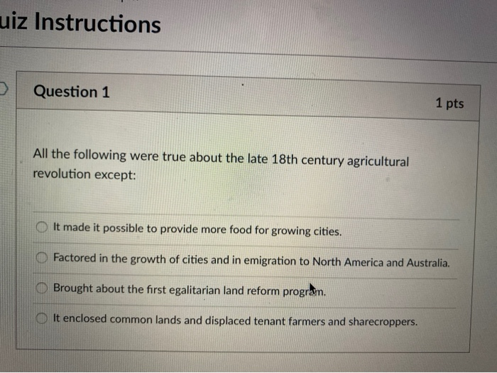 Solved uiz Instructions Question 1 1 pts All the following | Chegg.com