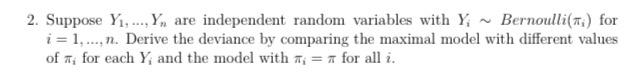 Solved 2 Suppose Y1 … Yn Are Independent Random Variables