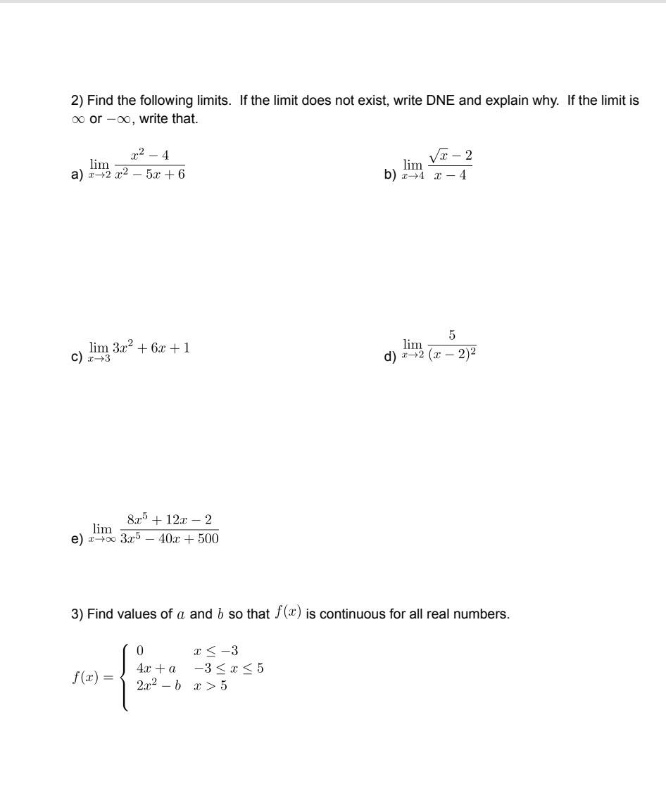 Solved Work each problem carefully. To receive credit, you | Chegg.com