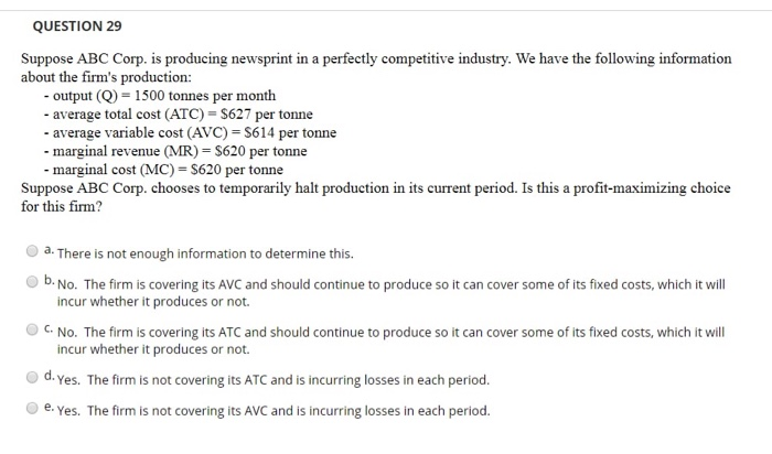 Solved QUESTION 18 Consider the following total cost | Chegg.com