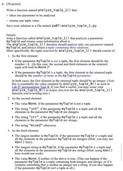 Solved A. [50 points) Write a function named | Chegg.com