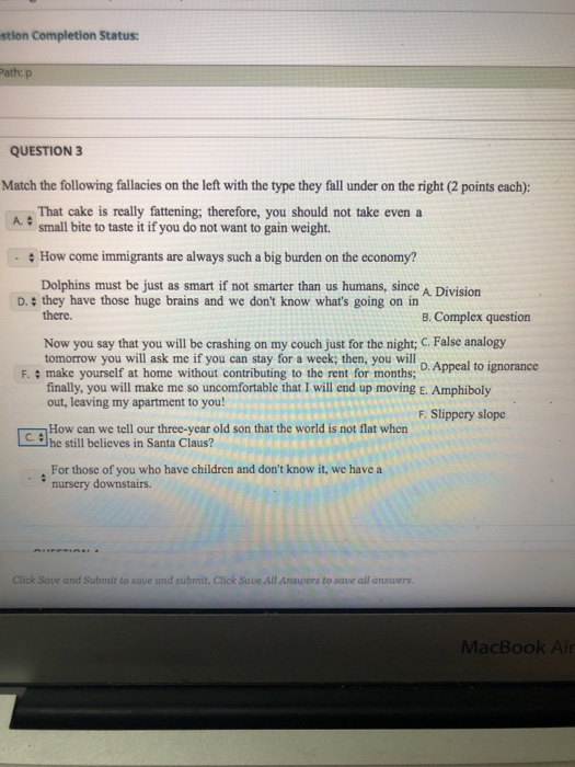 Stion Completion Status Path P Question 3 Match T Chegg Com