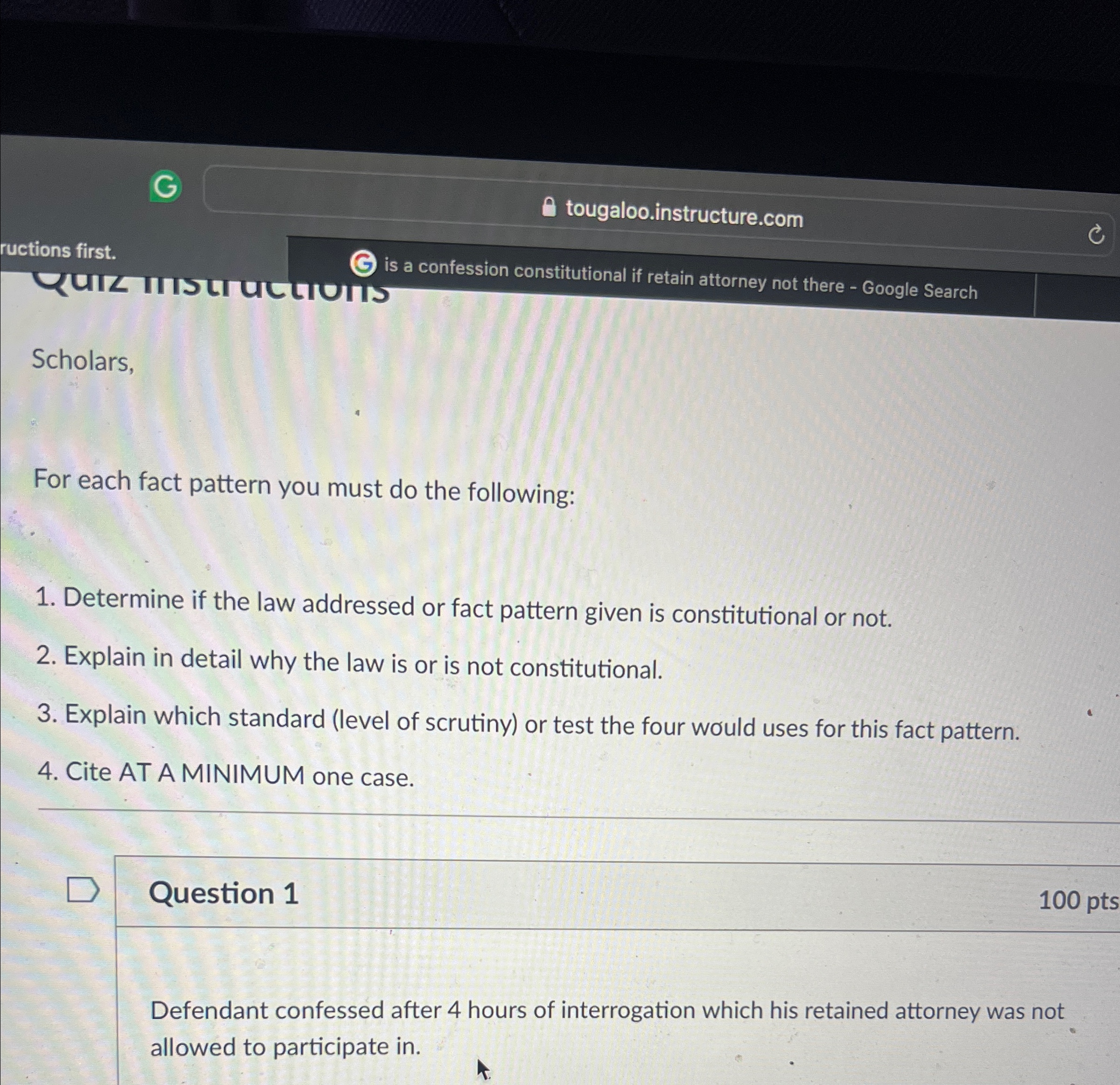 Determine if the law addressed or fact pattern given | Chegg.com