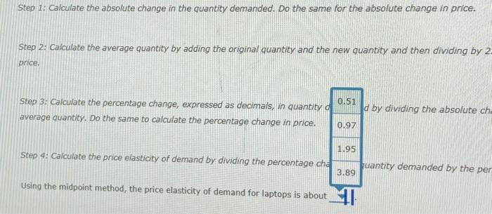 Solved 1. Calculating The Price Elasticity Of Demand: A | Chegg.com