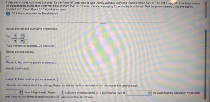 Solved A Data Set Includes Wait Times (minutes) For The | Chegg.com