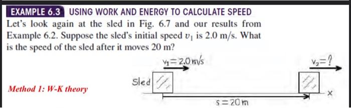 EXAMPLE 6.3 USING WORK AND ENERGY TO CALCULATE SPEED | Chegg.com