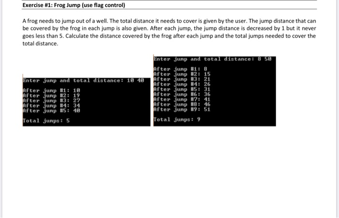 Solved Exercise 1 Frog Jump Use Flag Control Afrog Needs Chegg Com