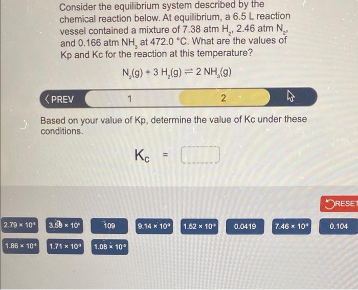 Solved A Consider The Equilibrium System Described By The | Chegg.com