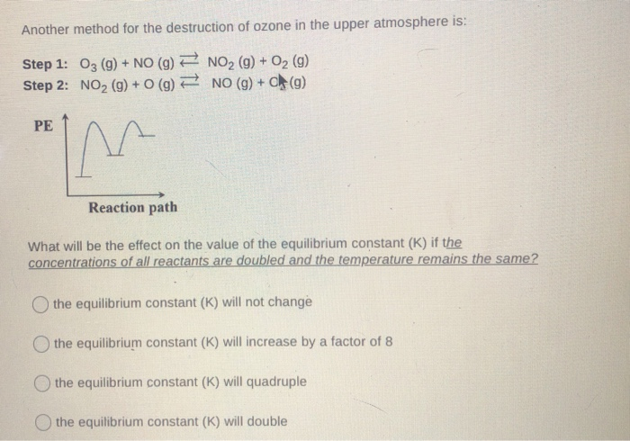 Solved Another method for the destruction of ozone in the | Chegg.com