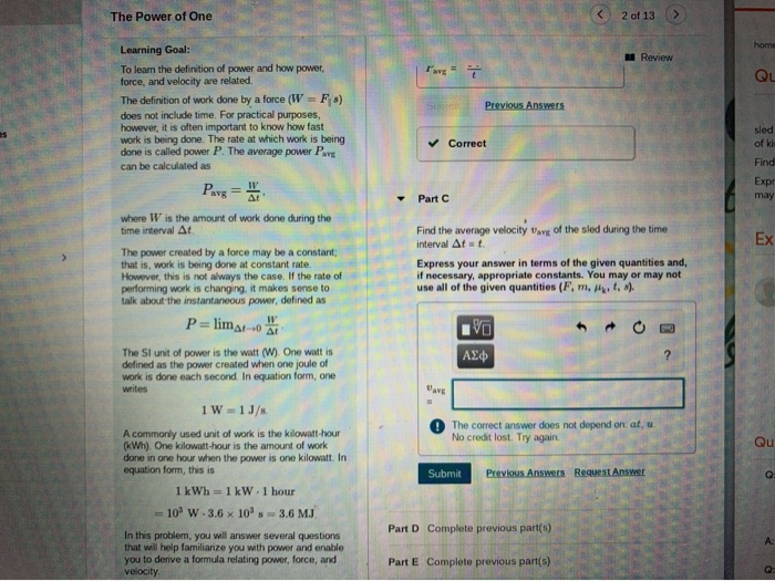 Solved The Power Of One 20t 13 Home Review Learning Goal To Chegg