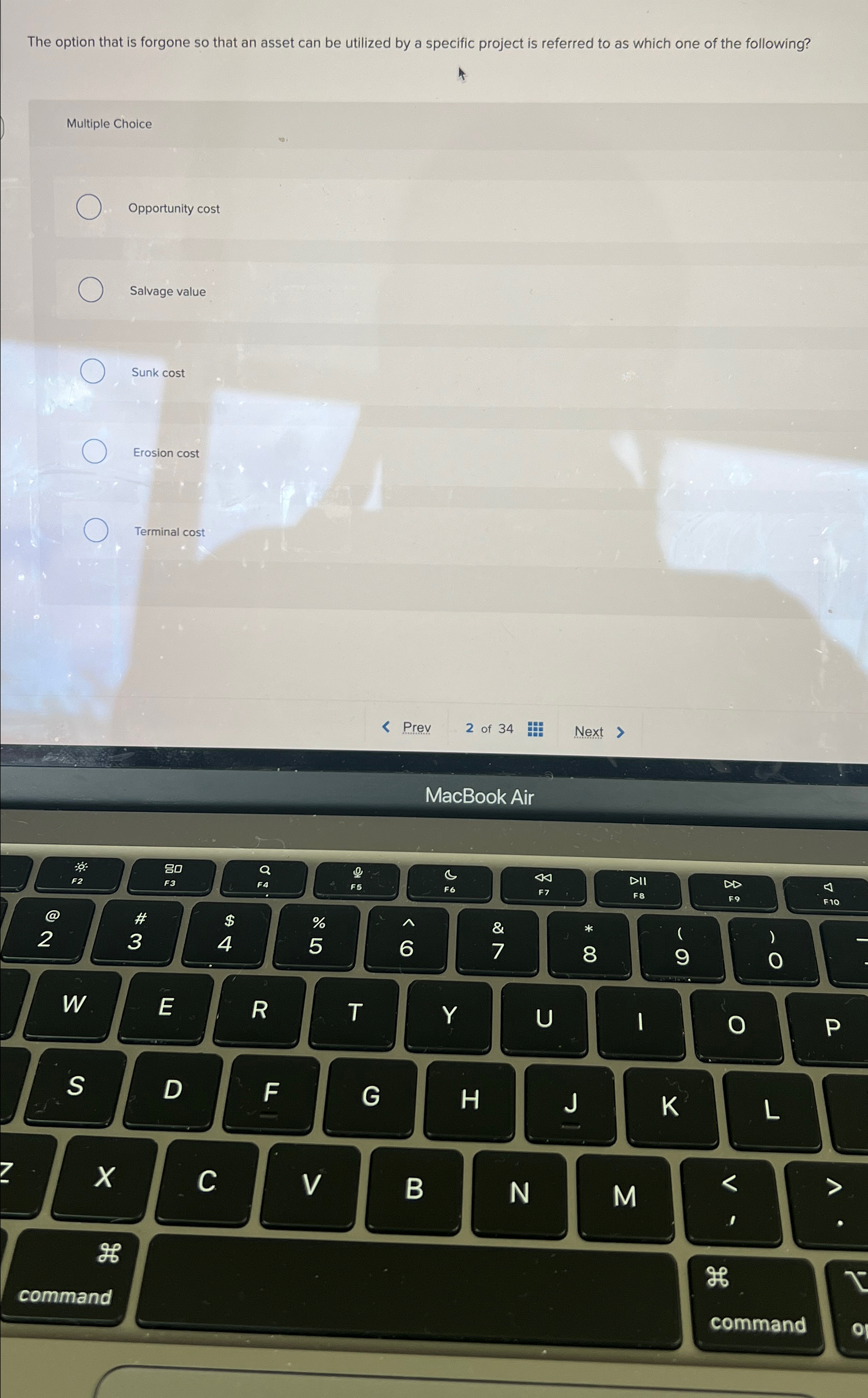 Solved The option that is forgone so that an asset can be | Chegg.com