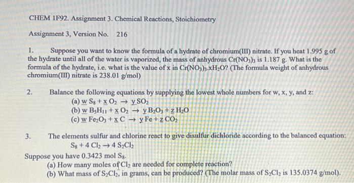 Solved 1. Suppose You Want To Know The Formula Of A Hydrate | Chegg.com