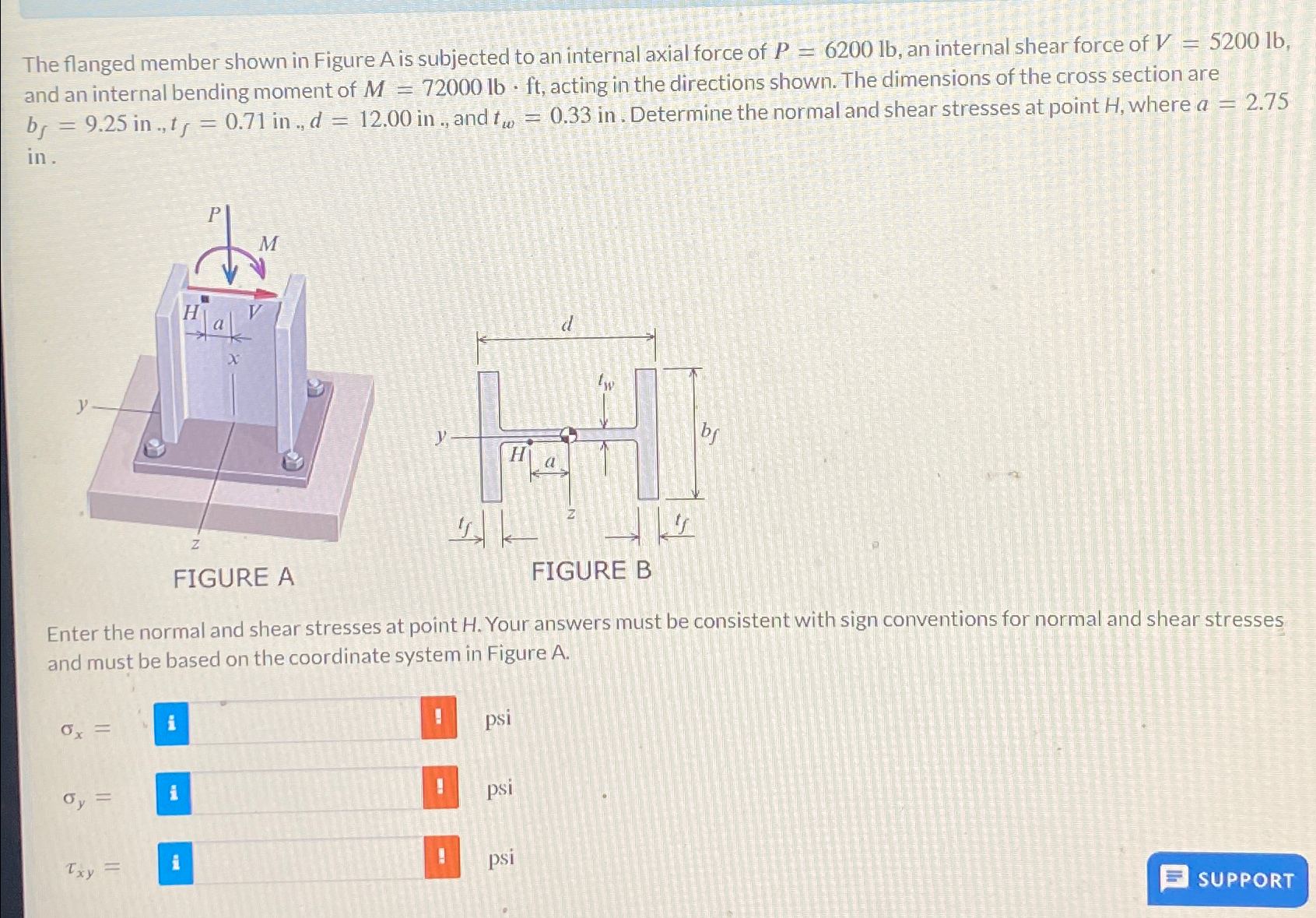 Solved The flanged member shown in Figure A is subjected to | Chegg.com