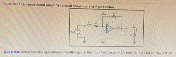 Solved Consider The Operational Amplifier Circuit Shown On | Chegg.com