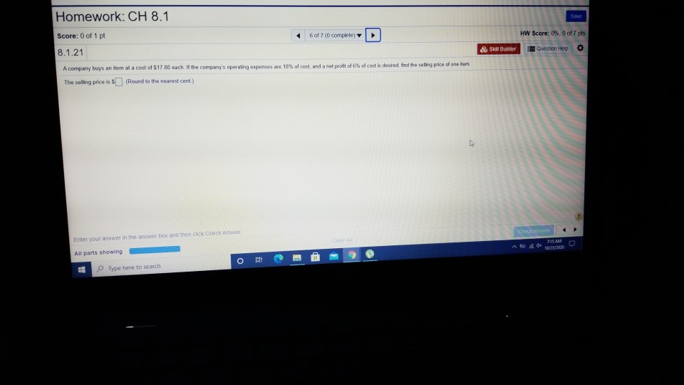 Solved Homework: CH 8.1 Save Score: 0 of 1 pt 1 of 7 (0 | Chegg.com
