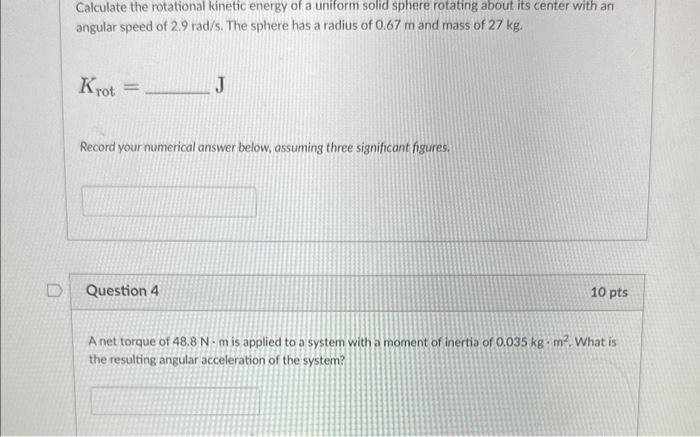 Solved Calculate the rotational kinetic energy of a uniform | Chegg.com