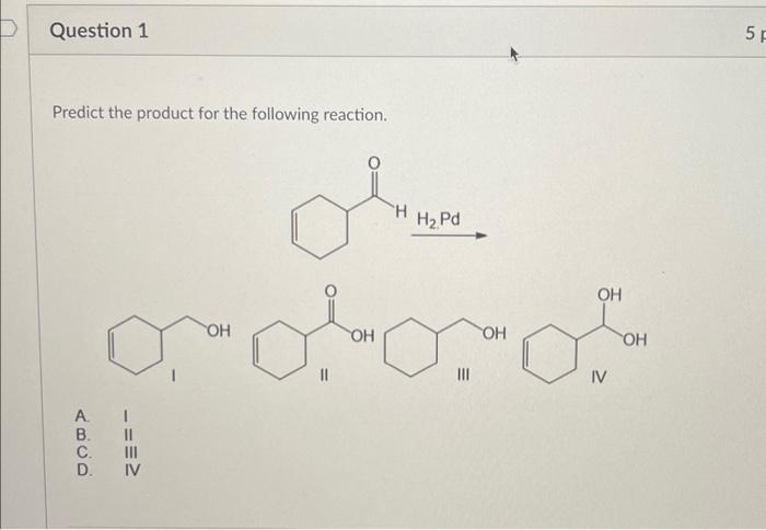 Solved Predict the product for the following reaction. | Chegg.com