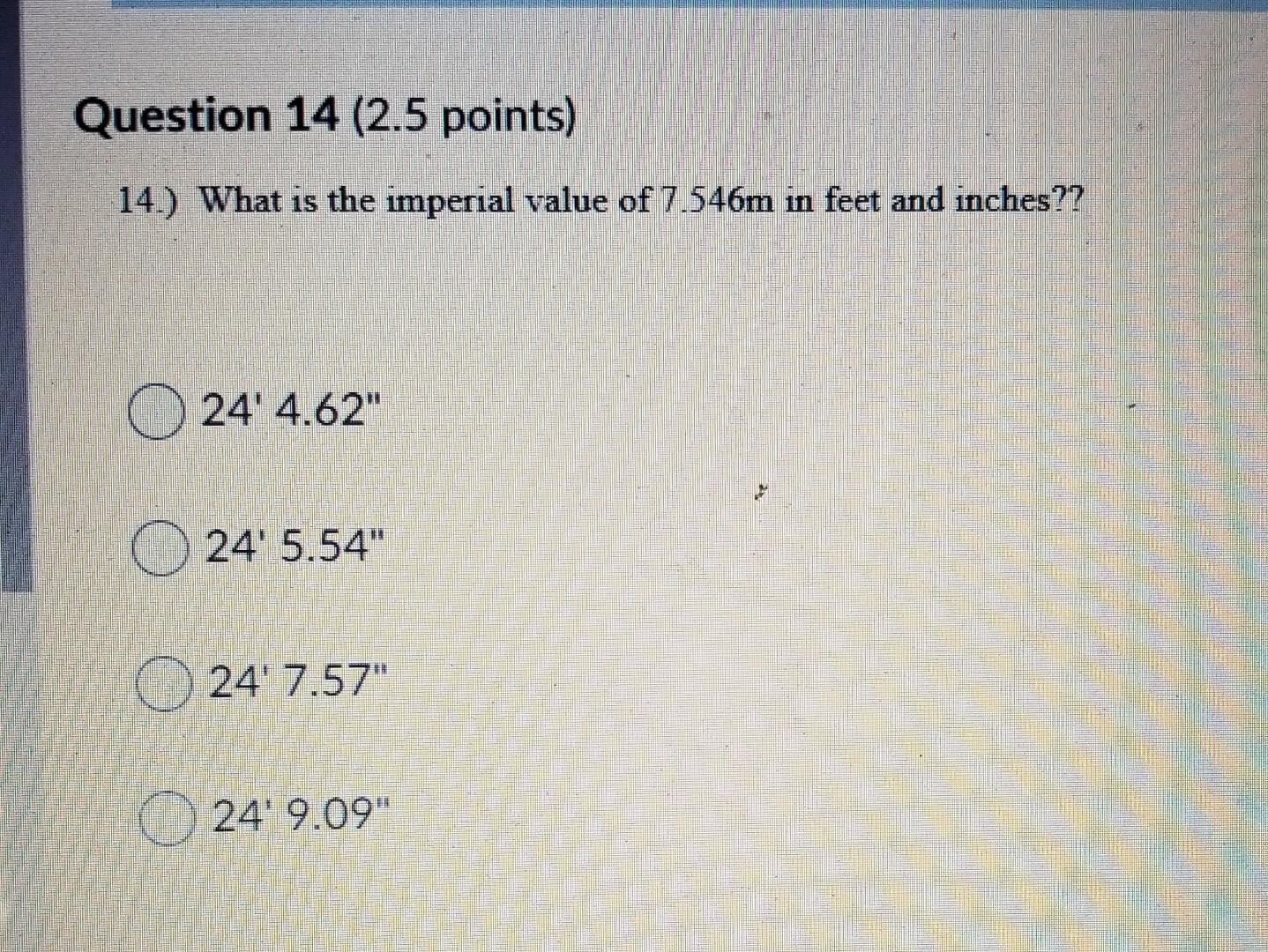 Solved Question 16 (2.5 points) Saved 16.) What is the | Chegg.com