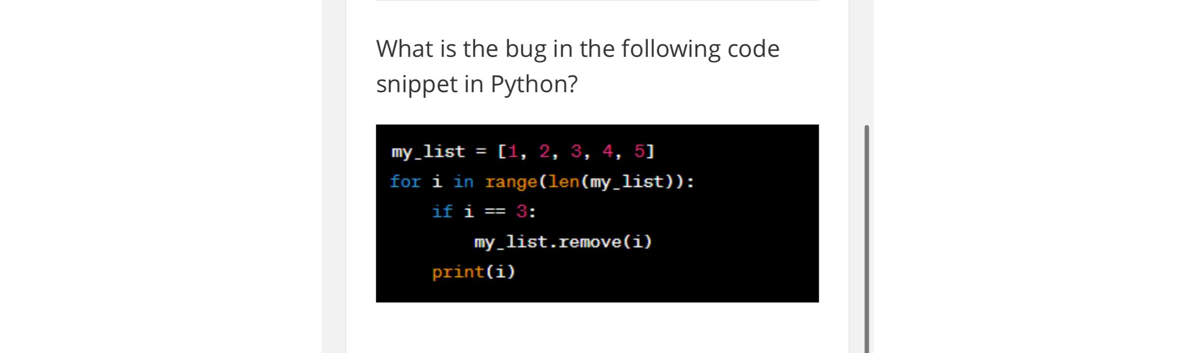 Solved What is the bug in the following code snippet in | Chegg.com