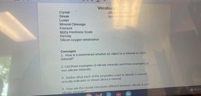 Cleavage, Crystal Structure, Fracture & Mohs Scale