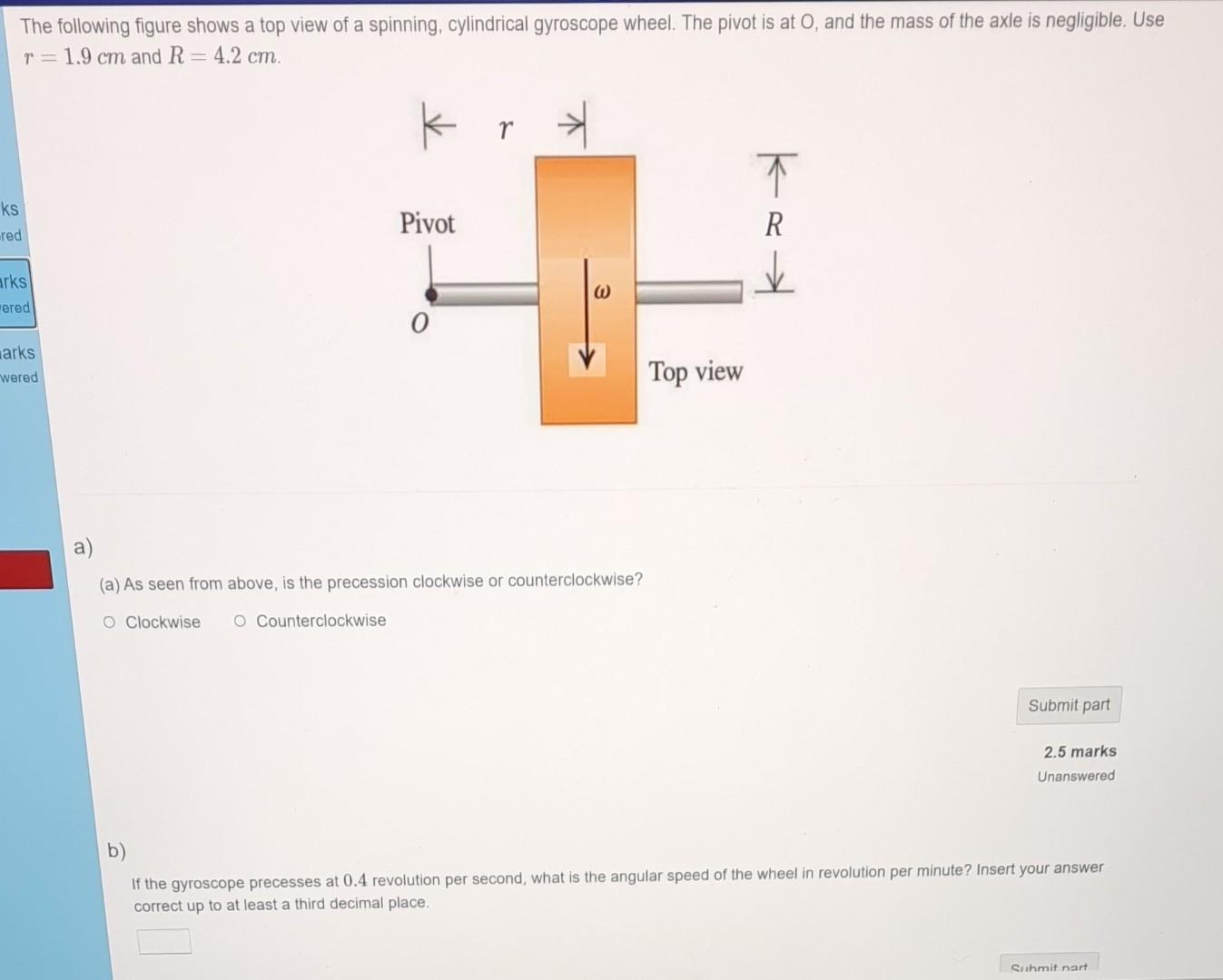 Solved The following figure shows a top view of a spinning, | Chegg.com