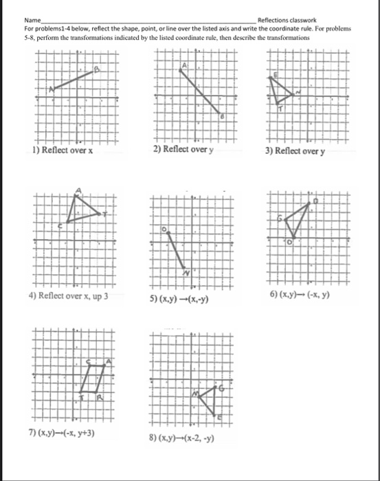 Solved Name Reflections Classwork For Problems1 4 Below Chegg Com