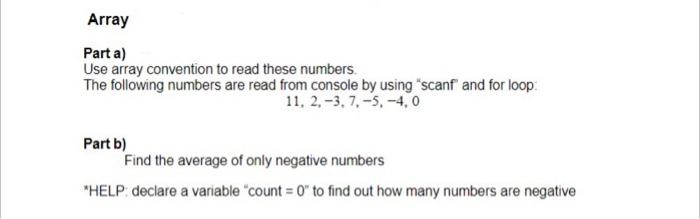 Solved Array Part a) Use array convention to read these | Chegg.com