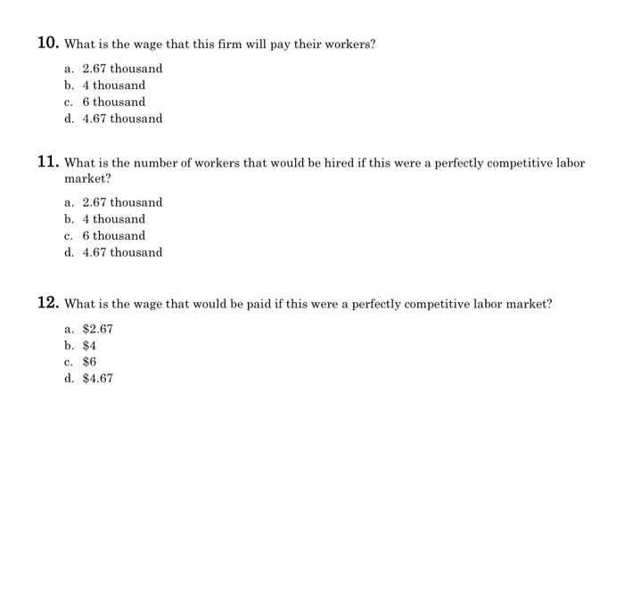 Solved 1 1. The table below shows data for the production of | Chegg.com