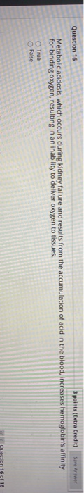 Solved Save Answer Question 16 3 points (Extra Credit) | Chegg.com