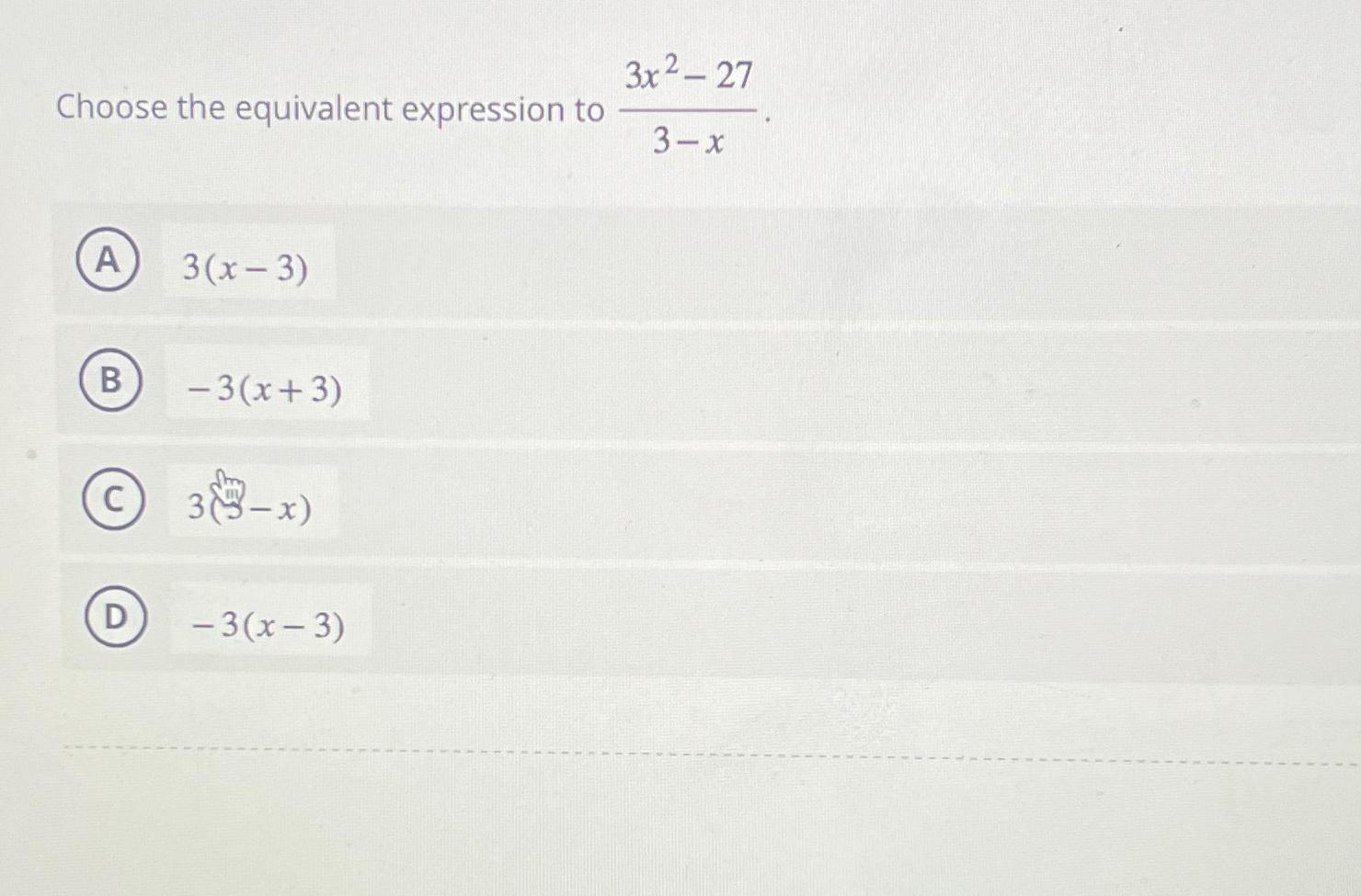 Solved Choose the equivalent expression to | Chegg.com