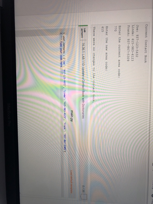 Solved zyBooks catalog Help/F Description A contact book is | Chegg.com