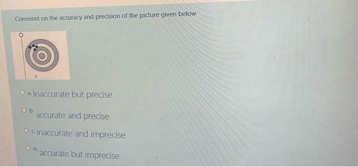 Solved Comment on the accuracy and precision of the picture | Chegg.com