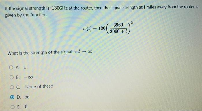 Solved If the signal strength is 130GHz at the router, then | Chegg.com