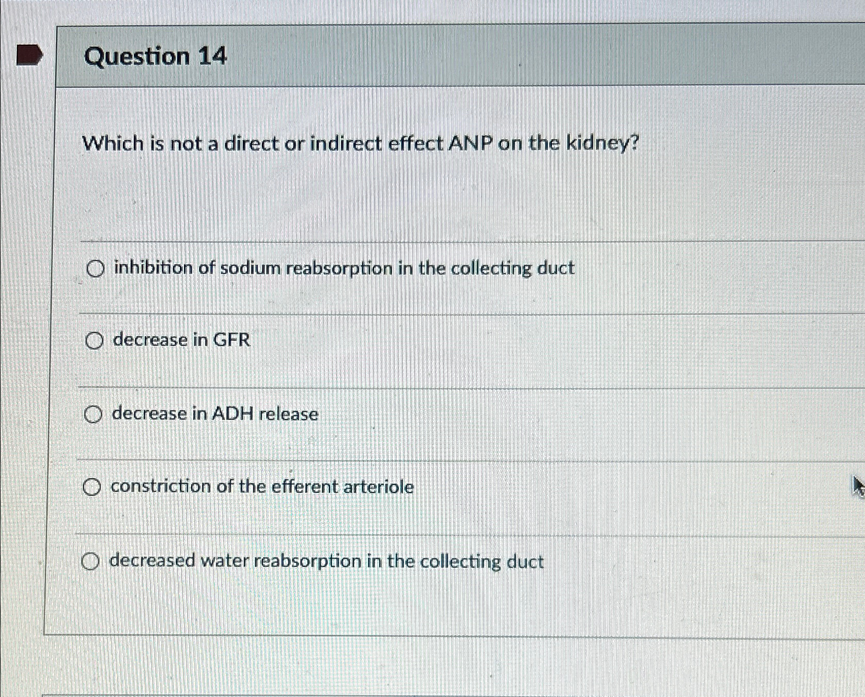 Solved Question 14Which is not a direct or indirect effect | Chegg.com