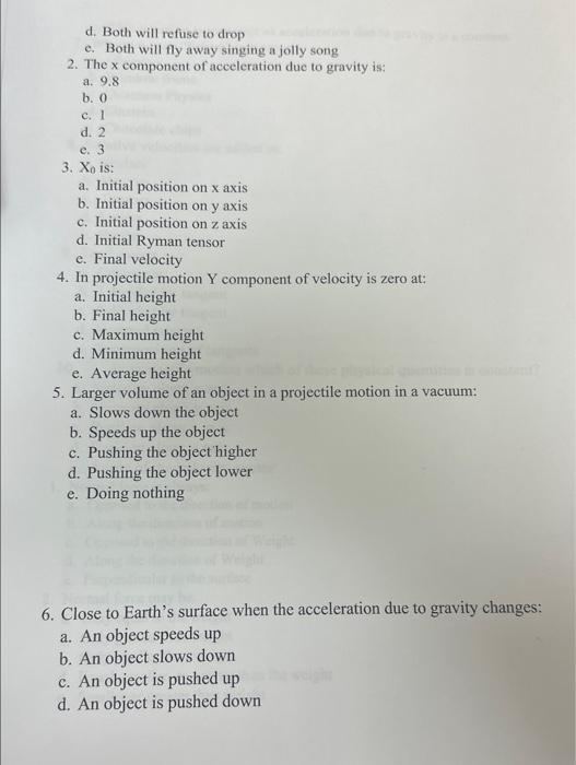 Solved 1. If you drop a cannonball and a feather in a vacuum