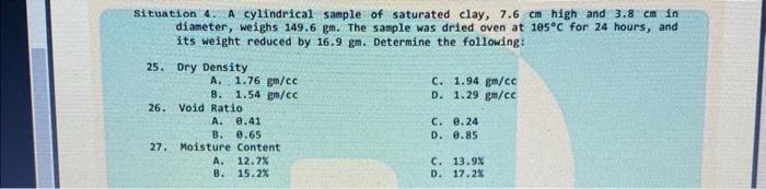solved-situation-4-a-cylindrical-sample-of-saturated-clay-chegg