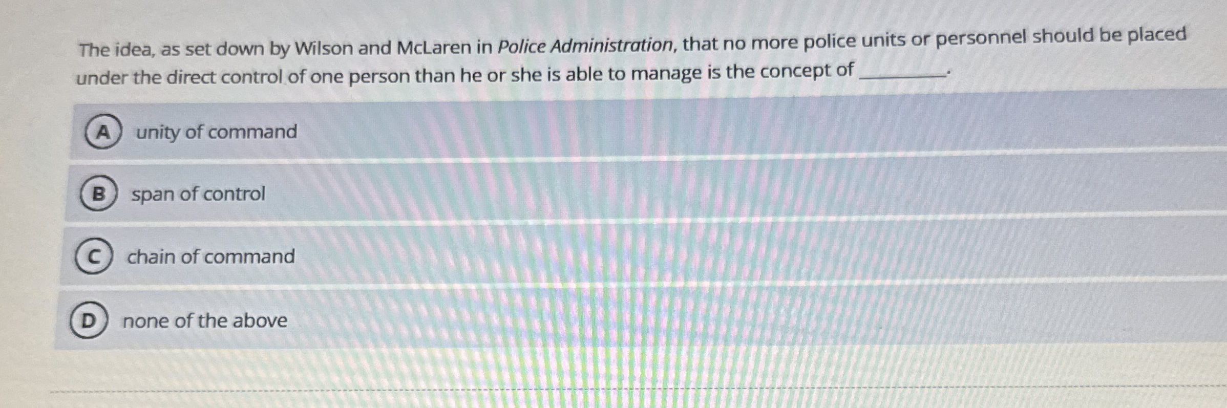 Solved The idea, as set down by Wilson and McLaren in Police | Chegg.com